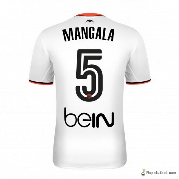 Camiseta Valencia Replica Primera Ropa Mangala 2016/17 Blanco